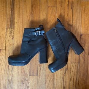 Harley Davidson Women's Black Leather Zip Up High Heel Motorcycle Boots